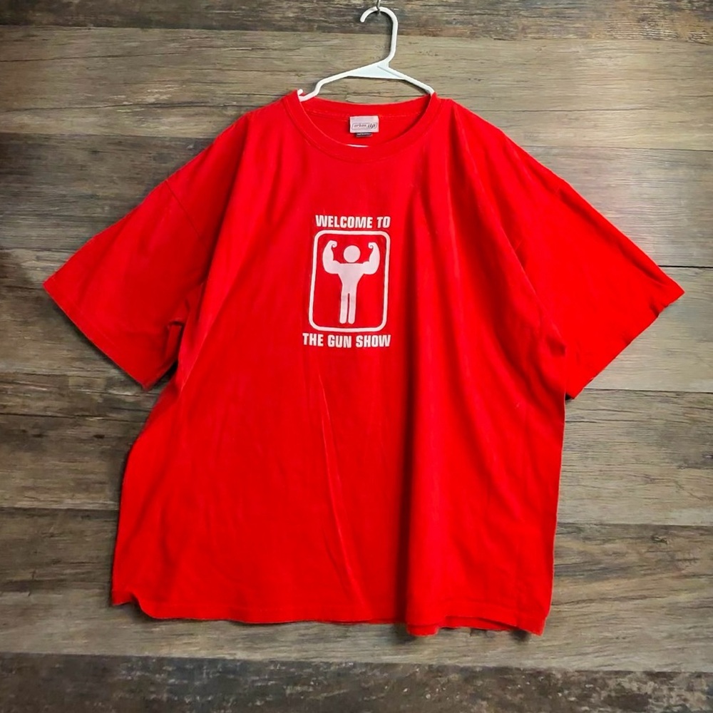 Urban Pipeline Welcome to‎ the Gun Show Bold Red Tee with Graphic